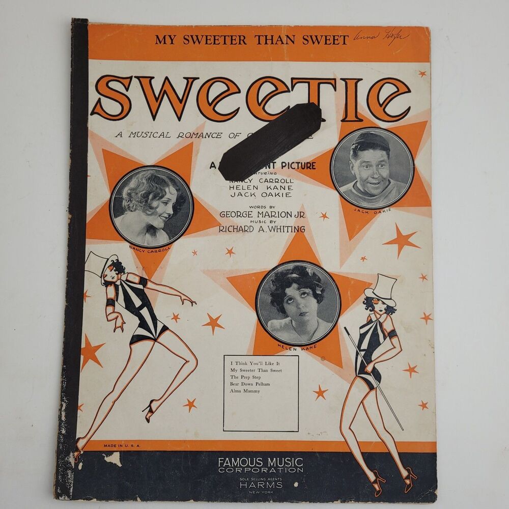 Alma Mammy VTG 1929 Sheet Music George Marion Jr. Richard Whiting Sweetie #SM3